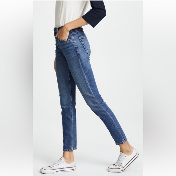 Re/Done High Rise Comfort Stretch Ankle Crop Jeans - Picture 1 of 6